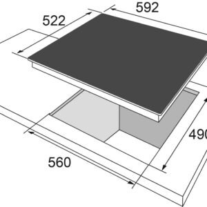 Glaskeramik OK. OBH 2621 Glaskeramik (592 mm breit, 4 Kochzonen) (4 Kochfelder)
