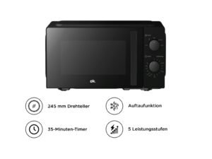 OK. OMW 2027-1 B Mikrowelle Solo 20 l