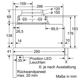 SIEMENS LI64LB531, Dunstabzugshaube (598 mm breit, 290 mm tief)